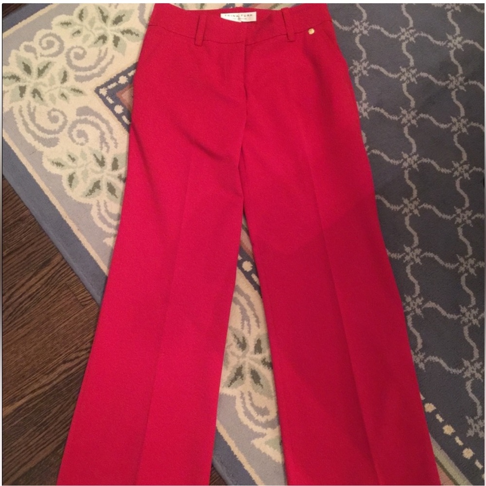 Trina Turk Vibrant Red Wide Leg Pants